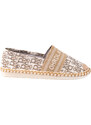 Shelvt women's espadrilles beige with pattern