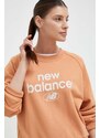 Mikina New Balance dámská, oranžová barva, s potiskem, WT31508SEI-SEI