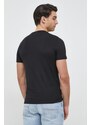 Bavlněné tričko Guess černá barva, s potiskem