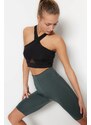 Trendyol Black Support/Shaping Tulle Detail Knitted Sports Bra