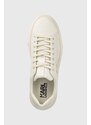 Kožené sneakers boty Karl Lagerfeld MAXI KUP béžová barva, KL52217
