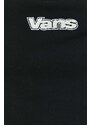 Bavlněná mikina Vans pánská, černá barva, s kapucí, s aplikací