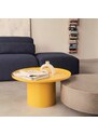 Hořčicově žlutý kovový konferenční stolek Kave Home Fleksa Ø 72 cm