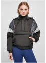 UC Ladies Dámská bunda AOP Mixed Pull Over Black/snowleo/lightasphalt