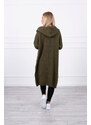 K-Fashion Khaki svetr s kapucí