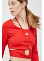 Tréninkové tričko s dlouhým rukávem adidas Performance Dance červená barva