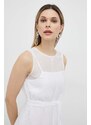 Šaty Armani Exchange bílá barva, maxi