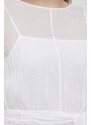 Šaty Armani Exchange bílá barva, maxi