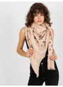 Fashionhunters Dámský růžový šátek s potiskem