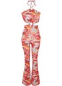 Trendyol Multicolored Knitted Overalls with Window/Cut Out Detail Printed