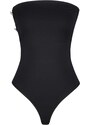 Trendyol Black Lined Knitted Snaps Shiny Stone Bodysuit