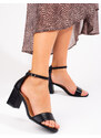 Vinceza black low-heeled sandals