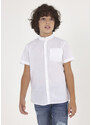 Chlapecká košile s krátkým rukávem a stojáčkem MAYORAL, bílá