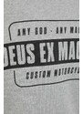 Bavlněná mikina Deus Ex Machina pánská, šedá barva, s kapucí, s potiskem