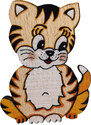 AMADEA Dřevěný magnet kočka 6 cm