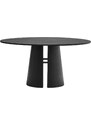 Černý jasanový kulatý jídelní stůl Teulat Cep 157 cm