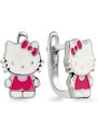 SilveAmo Stříbrné náušnice Hello Kitty