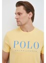 Bavlněné tričko Polo Ralph Lauren žlutá barva, s potiskem