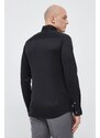 Košile Emporio Armani pánská, černá barva, slim, s klasickým límcem
