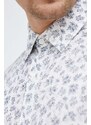 Košile Michael Kors pánská, bílá barva, slim, s klasickým límcem