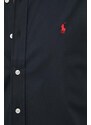 Košile Polo Ralph Lauren pánská, černá barva, regular, s límečkem button-down