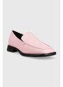 Kožené mokasíny Vagabond Shoemakers BRITTIE dámské, růžová barva, na plochém podpatku, 5451.001.45