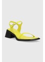 Kožené sandály Vagabond Shoemakers INES dámské, zelená barva, na podpatku