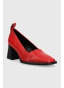 Kožené lodičky Vagabond Shoemakers HEDDA červená barva, na podpatku, 5303.101.47