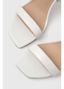 Kožené sandály Guess HYLAN2 bílá barva, FL6HN2 LEA03