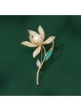 Éternelle Květinová brož s perlou a zirkony Teodora - květina