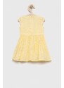 Dětské bavlněné šaty Guess žlutá barva, mini