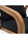 Dřevěná zahradní židle Kave Home Malaret s černými polštáři