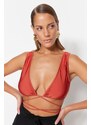 Trendyol Tile Triangle Bikini Top