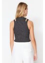 Trendyol Anthracite Knitwear Blouse with Crop Window/Cut Out Detailed
