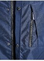 Tmavě modrá pánská lehká bunda s kapucí Jack & Jones Logan - Pánské