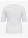 Bílé dámské žebrované tričko ONLY CARMAKOMA Ally - Dámské