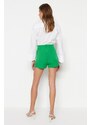 Trendyol Super Mini Woven Shorts With A Belt In Green