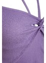 Trendyol Lilac Hangers and Window/Cut-Out Detail Knitted Crepe Knit Blouse