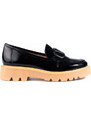 Classic women's platform loafers black Vinceza