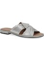 Letní kožené pantofle Caprice 9-9-27100-20 stříbrná