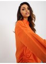 Fashionhunters Oranžová oversize košile na knoflíky s manžetami