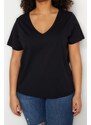 Trendyol Curve Black and White 2-Pack Basic Knitted T-Shirt