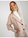 Fashionhunters Béžový dámský kabát s kapsami OCH BELLA
