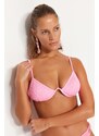 Trendyol Pink Kostice Gimped Bikiny Top