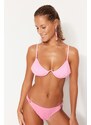 Trendyol Pink Kostice Gimped Bikiny Top