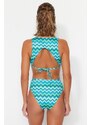 Trendyol Geometric Patterned Deep Low-cut High Leg Regular Swimsuit