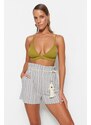 Trendyol Striped Belted Weave Ruffled Shorts & Bermuda