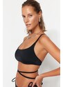 Trendyol Black Bralette Piping Bikini Top