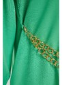 Trendyol Green Crepe Evening Dress with a Chain Waist and a Chain Belt, in a comfortable fit