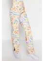 Trendyol Multicolored Wavy Pattern High Waist 90's Wide Leg Jeans